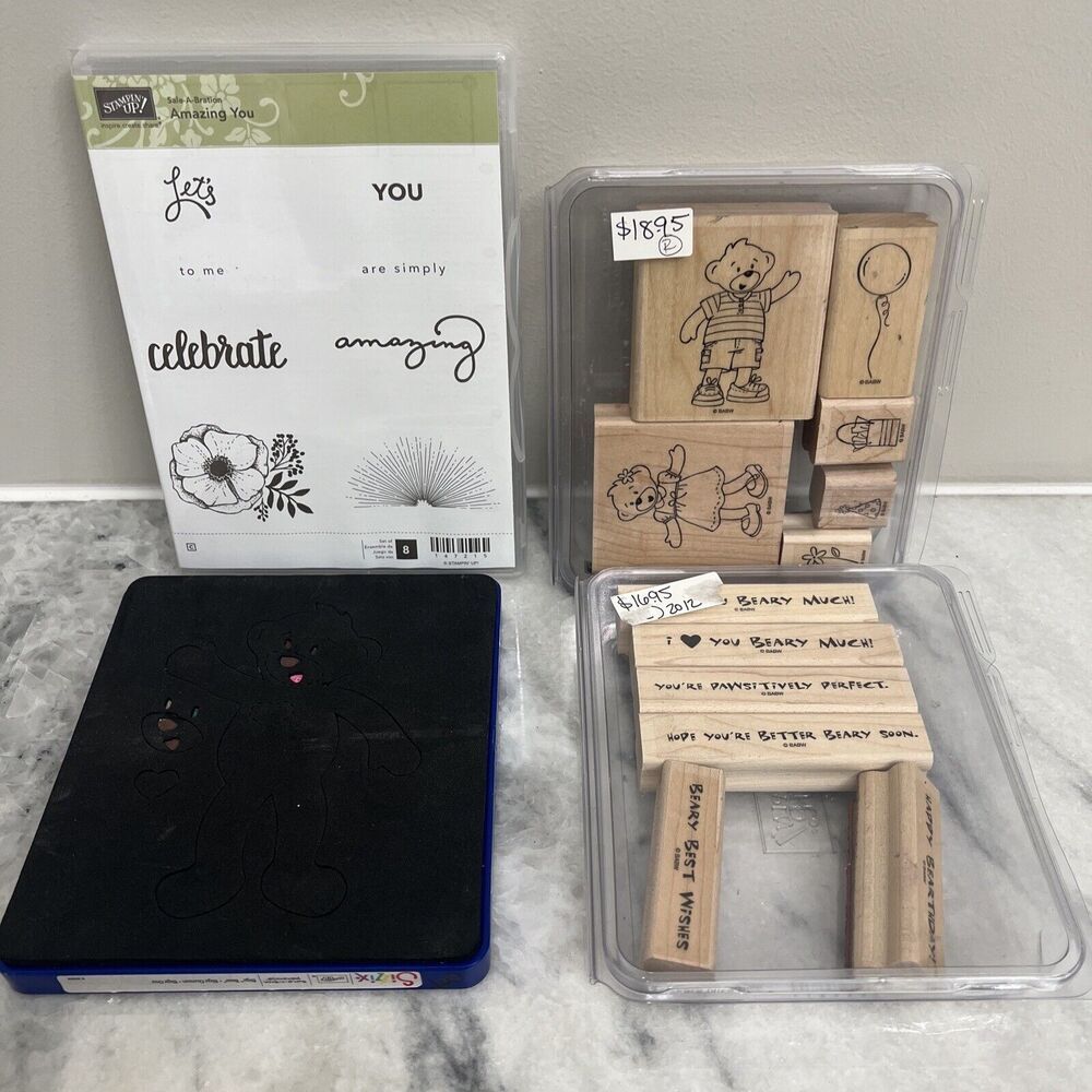Stampin Up Amazing You/BABW Stamp Set MISC Unmounted Red Rubber